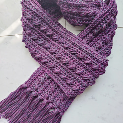 GGパターン ネイビー マフラー フリンジ付き GGパターン ネイビー マフラー フリンジ付き