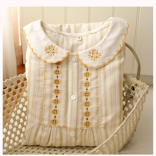 女性用 パジャマ レディース二重ガーゼラルタイム 秋冬 部屋着 前開き