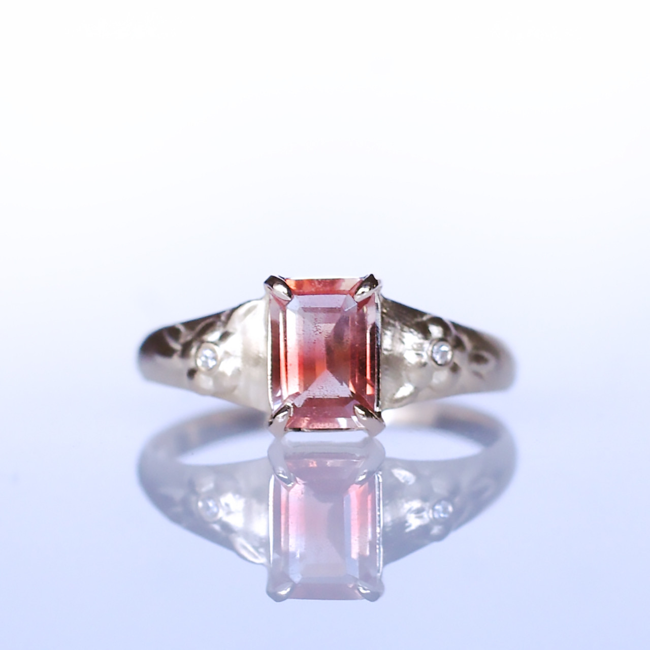 オレゴンサンストーン＆ダイヤK10リング FUYO(フヨウ) [F003]