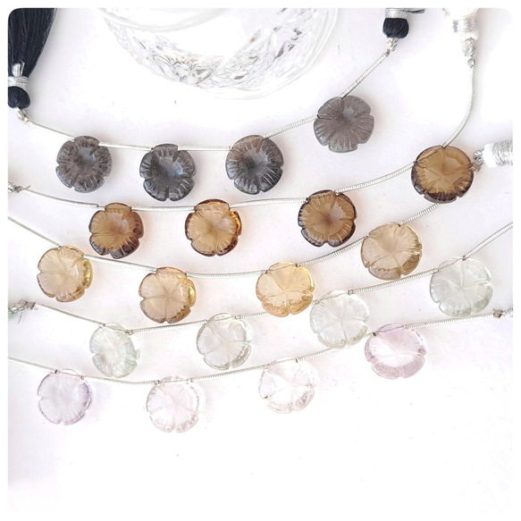 選べます！天然石 高品質フラワーカービング 1個 天然石 ☆buchuchu