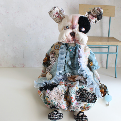 フレンチブルのぬいぐるみ　作家さま フレンチブルドックのぬいぐるみ 着せ替え ぬいぐるみ maison de