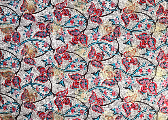 アフリカプリント生地 花植物柄 コットン WOODIN 2枚目の画像