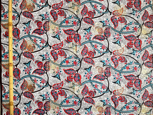 アフリカプリント生地 花植物柄 コットン WOODIN 3枚目の画像