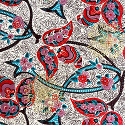 アフリカプリント生地 花植物柄 コットン WOODIN 4枚目の画像