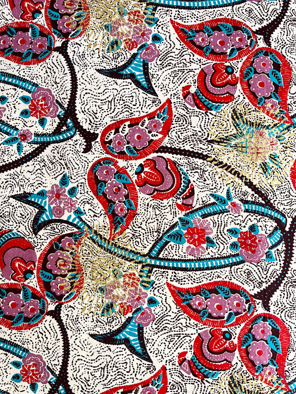 アフリカプリント生地 花植物柄 コットン WOODIN 4枚目の画像