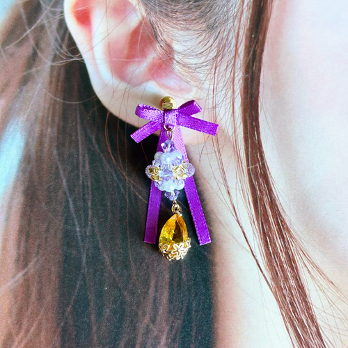 Lantern Fes イヤリング・ピアス／スワロフスキー ビーズ