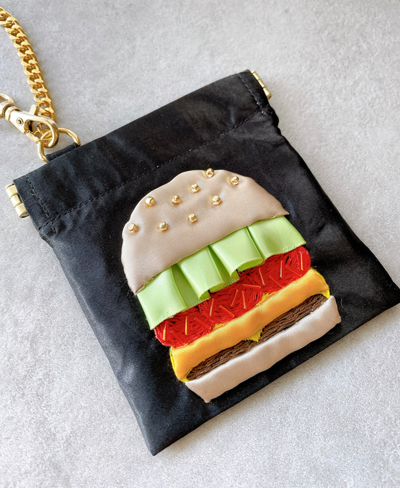ハンバーガー ミニポーチ 1枚目の画像