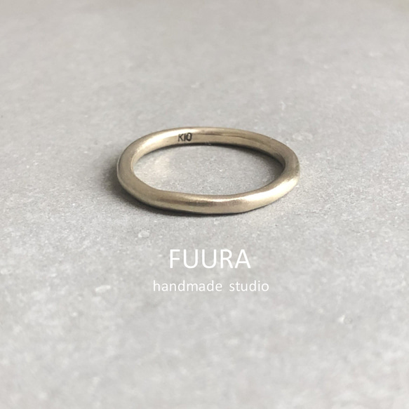 K10】2mm ring マット/イエローゴールド/指輪/つや消し/リング
