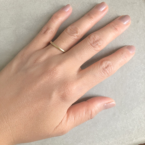 K10】2mm ring マット/イエローゴールド/指輪/つや消し/リング