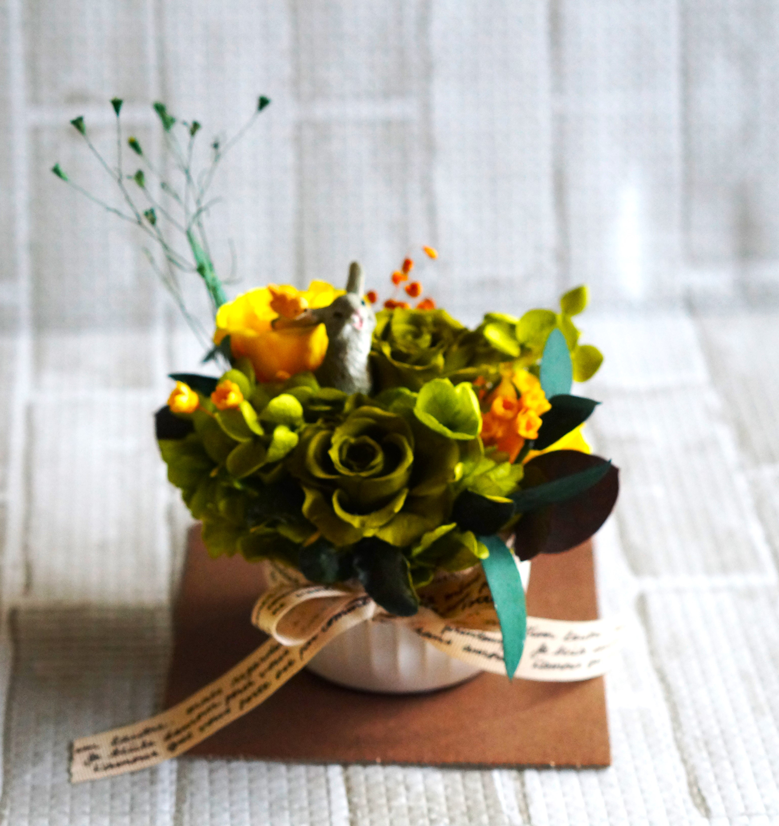 2輪仕立て 月下美人 生花 観賞用 ガラス ドーム 水中花 インテリア