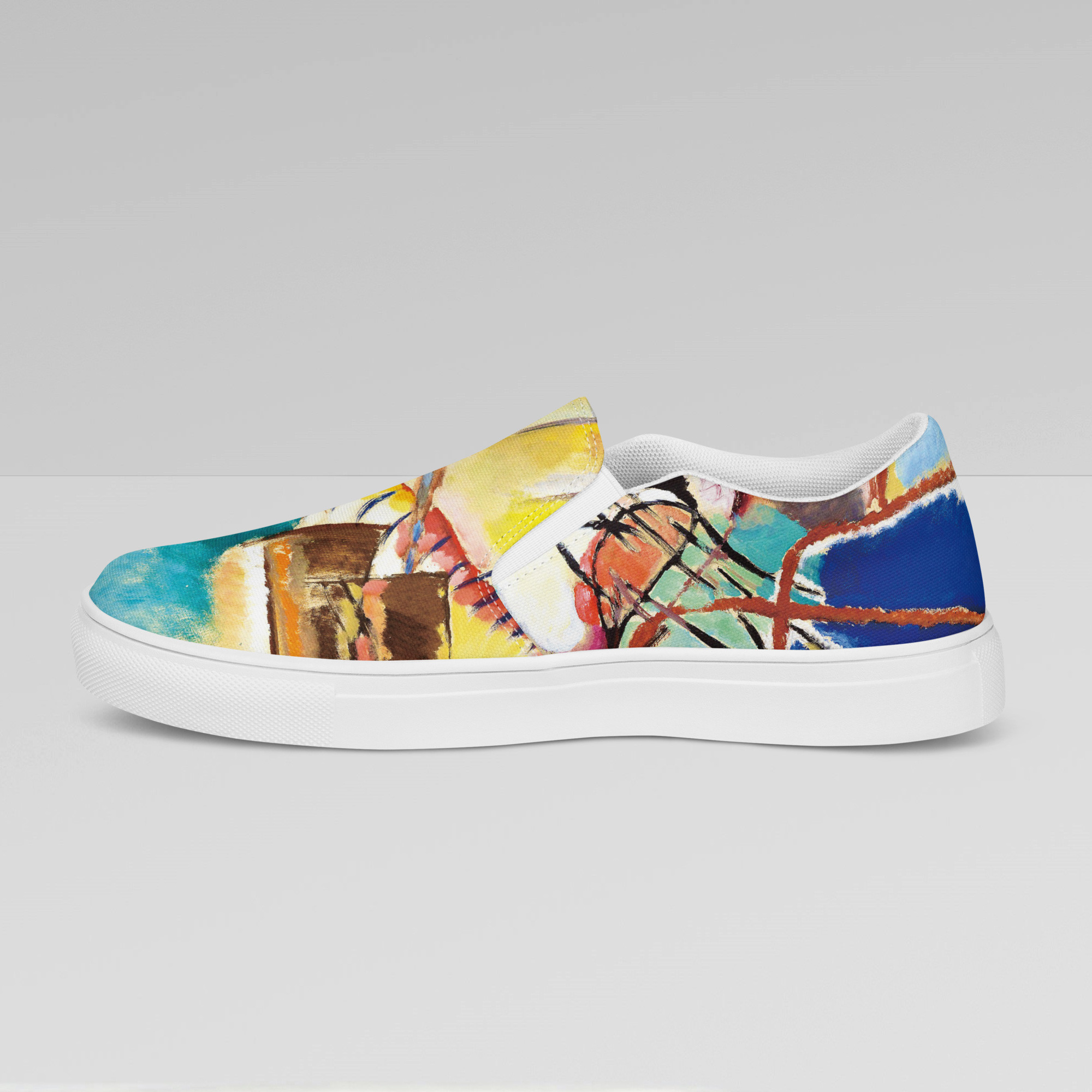 【ワシリー・カンディンスキー】～即興曲 No. 30 (大砲)～絵画スリッポンシューズ/スニーカー（ユニセックス）
