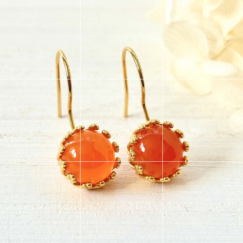 カーネリアンの秋色ピアス・イヤリング～食べごろの秋～ ピアス