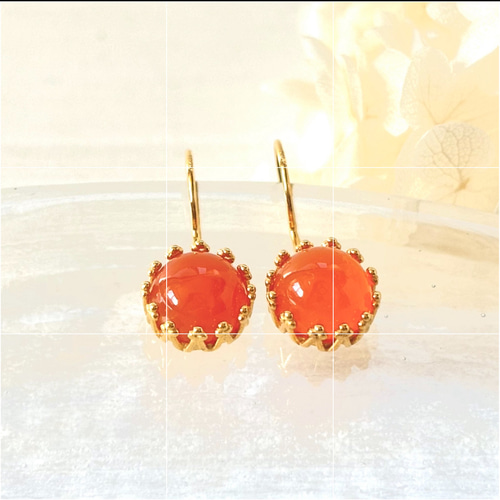 カーネリアンの秋色ピアス・イヤリング～食べごろの秋～ ピアス