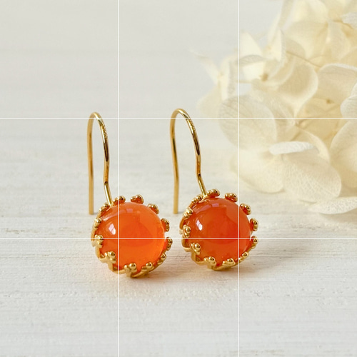 カーネリアンの秋色ピアス・イヤリング～食べごろの秋～ ピアス