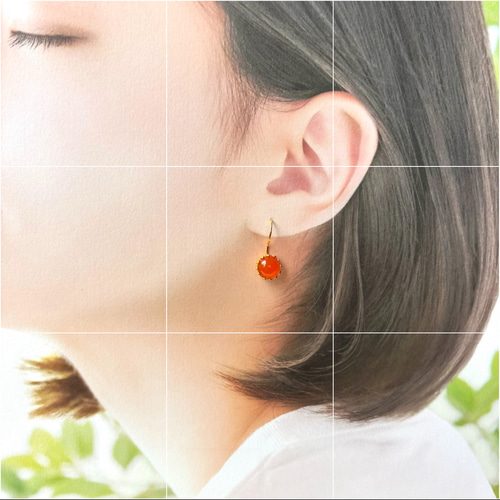 カーネリアンの秋色ピアス・イヤリング～食べごろの秋～ ピアス