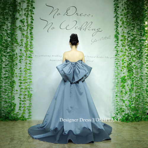 セール中DRESS PRODUCTION ミカド風サテンドレス リボン取り外し可