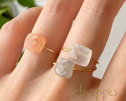 14kgf ホワイトダイヤモンド ブルームーンストーン チェーンリング 指輪 14kgf ホワイトダイヤモンド ブルームーンストーン チェーンリング