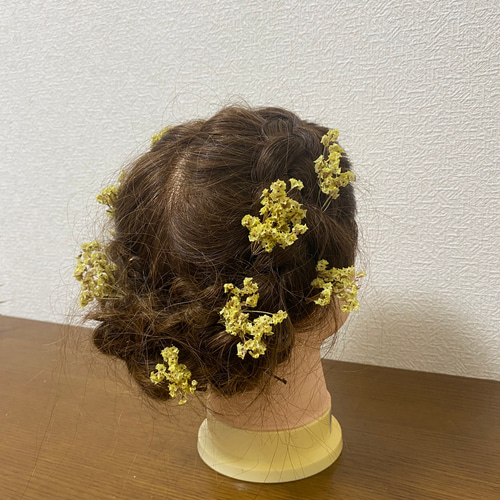 ドライフラワー髪飾り ヘッドドレス ヘアード スターチス ヘッドドレス