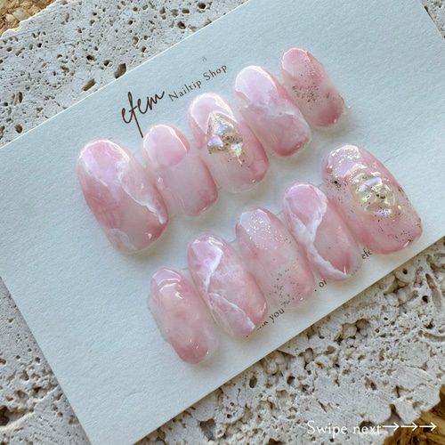 10名様限定 送料無料】【固定サイズ】⌇ピンク×ホワイト⌇うるうる