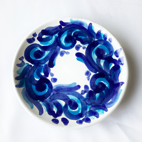 イタリア製　陶器製バラカゴ　ブルー　未使用　大 楽天市場】オーバルボウル 大皿 ラージボウル プラター 深皿