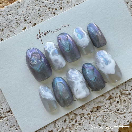 10名様限定 送料無料】【固定サイズ】⌇ブルー×ホワイト⌇マグネット  