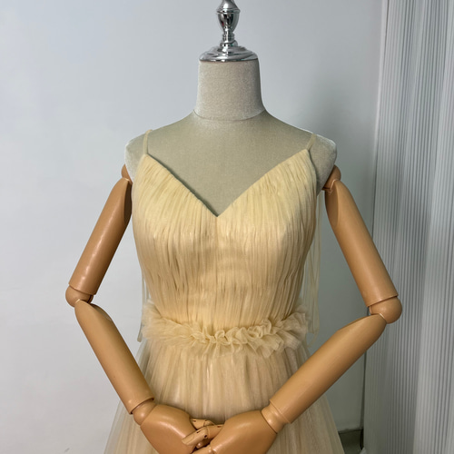 送料無料！カラードレス パーティードレス キャミソール Vネック  