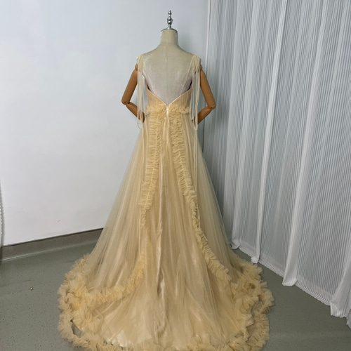 送料無料！カラードレス パーティードレス キャミソール Vネック  