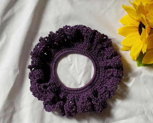 レース糸のシュシュ☆パープル☆髪ゴム シュシュ kireinairo 通販