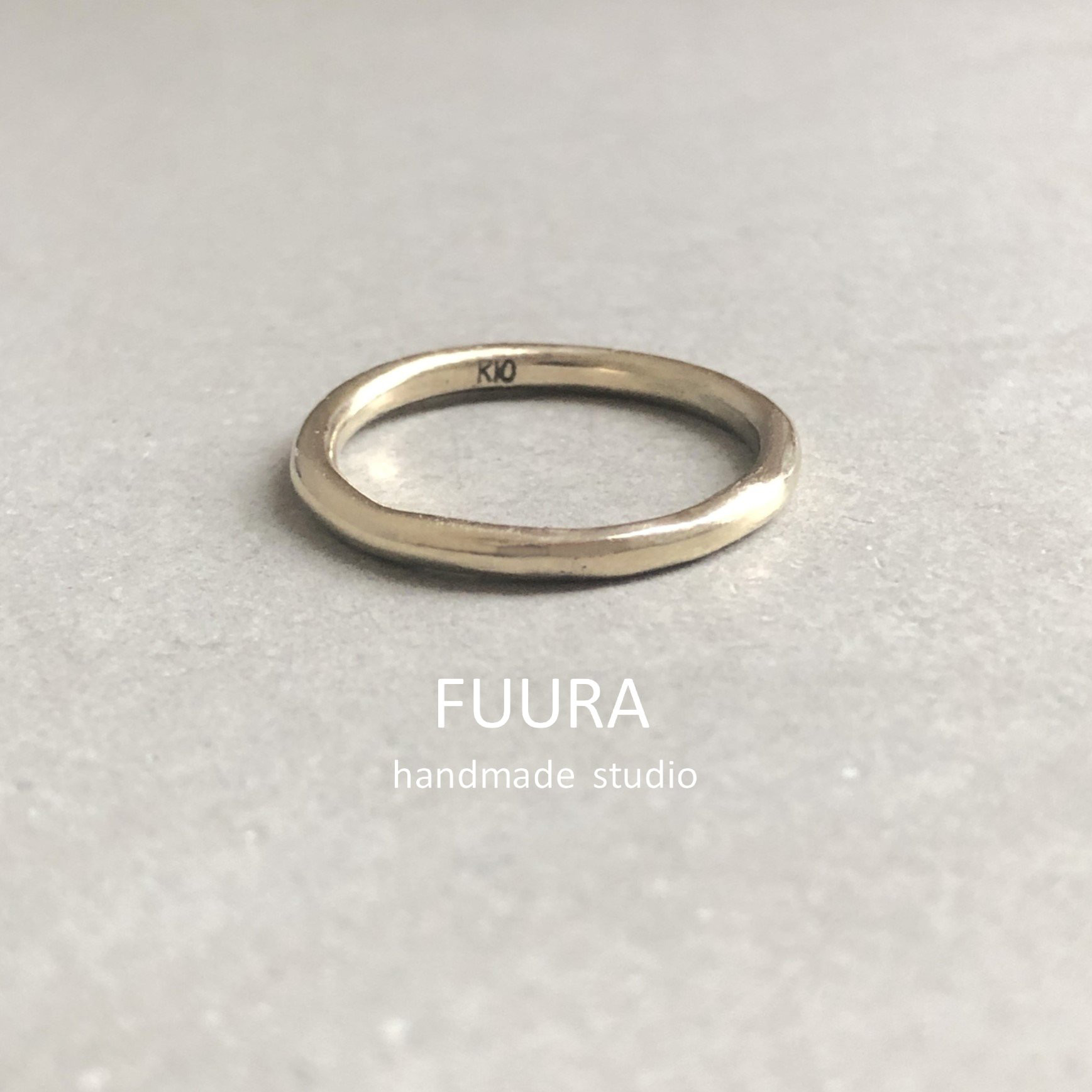 【K10】2mm ring つやあり/イエローゴールド/指輪/リング/シンプル/マリッジリング