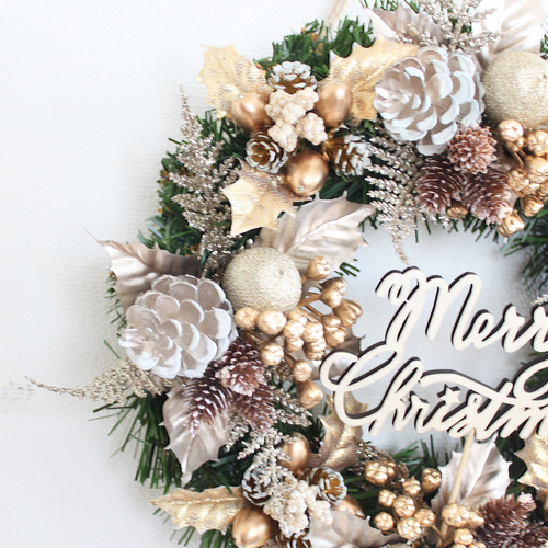 クリスマスリース233 送料無料」クリスマスリース 直径約23cm X3387 リース