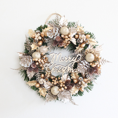 送料無料」クリスマスリース 直径約23cm X3387 リース GrandGrue