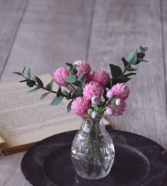 ピオニーとユーカリのアートフラワー 造花】アスカ/ピオニーブーケ ホワイトラベンダー/A-34599-6W