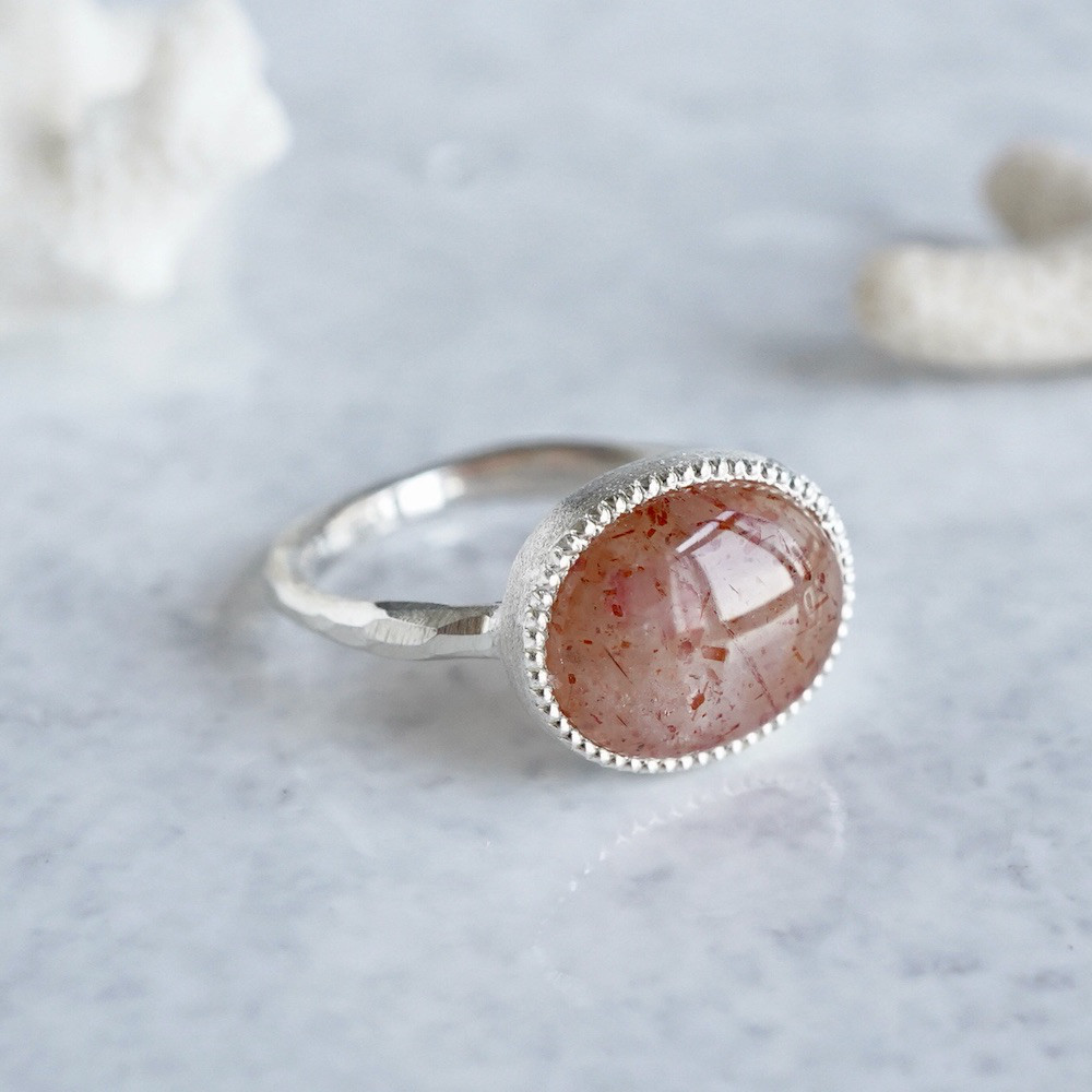 Sunstone ring [OP777SV]
