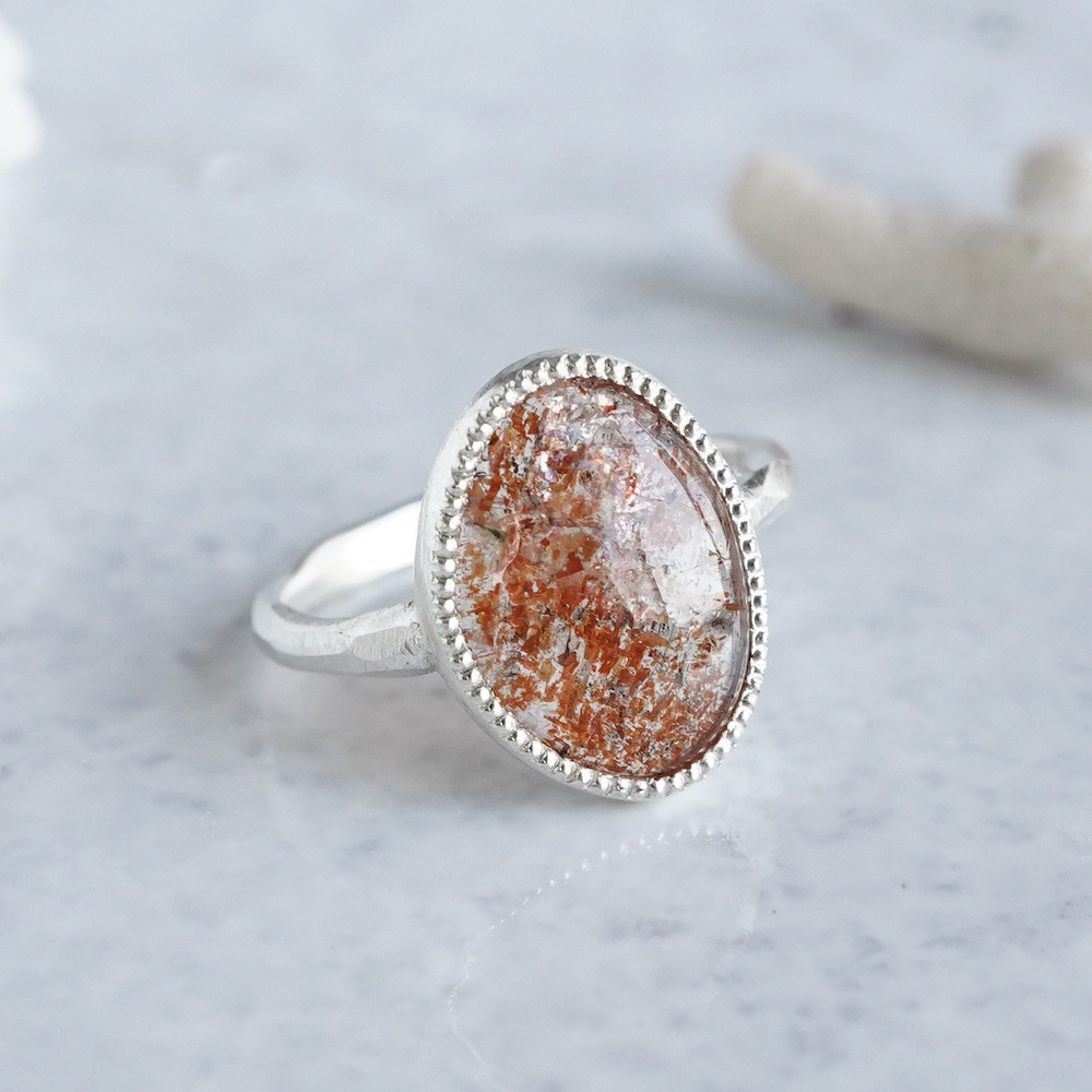 Sunstone ring [OP778SV]