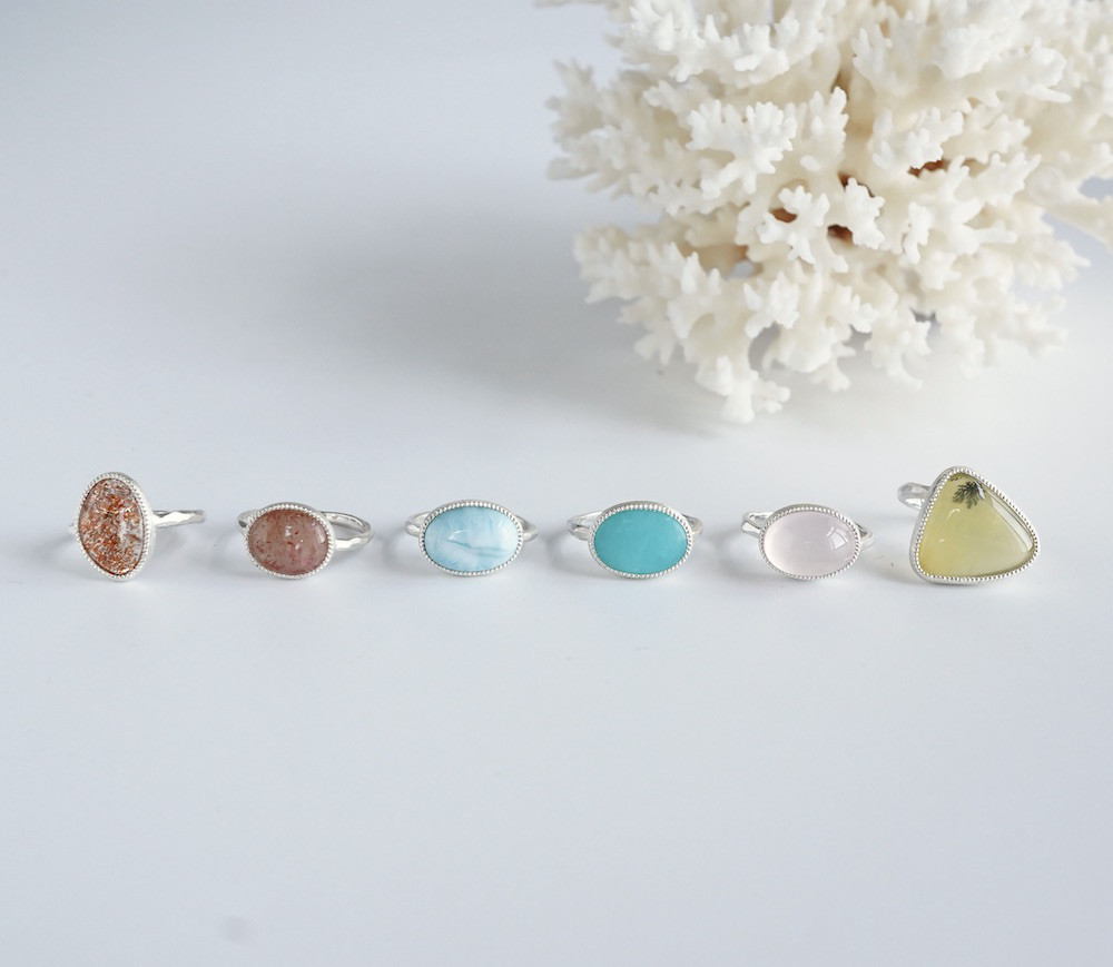 Sunstone ring [OP778SV]