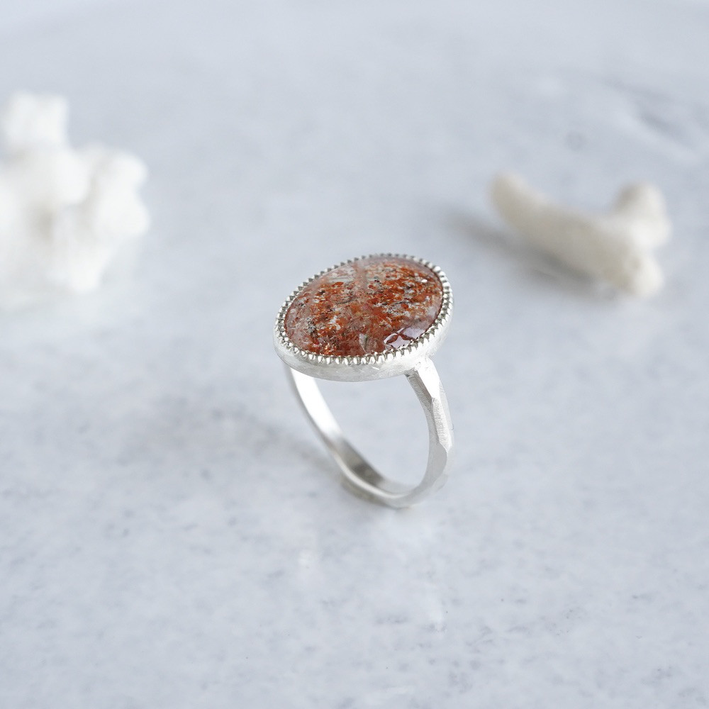 Sunstone ring [OP778SV]