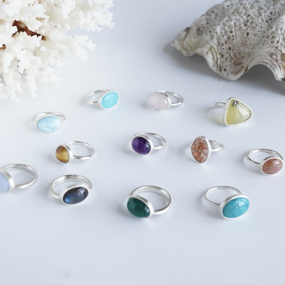 Sunstone ring [OP778SV]