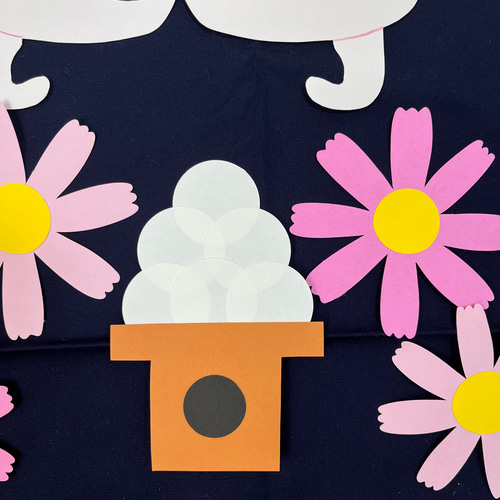 うさぎ踊る お月見壁面 壁面飾り 9月 秋壁面 保育 介護施設 十五夜