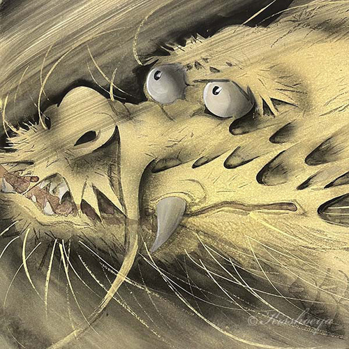 Y 美品 きいかわ 宗圓 絵画 インテリア 龍 原画 黒龍 吉祥 アート S