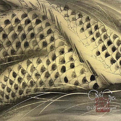 Y 美品 きいかわ 宗圓 絵画 インテリア 龍 原画 黒龍 吉祥 アート S