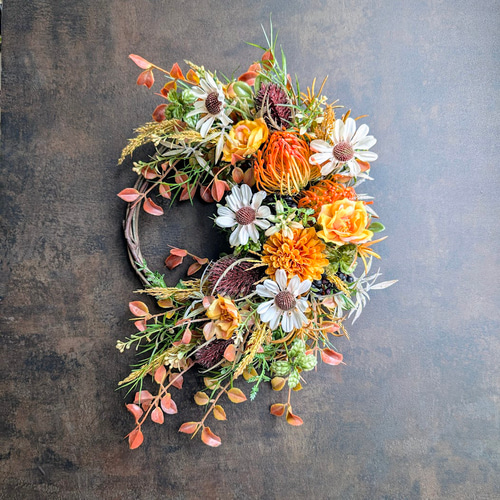 2.秋色ハーフリース 秋色のハーフリース リース estilo 通販 19677879｜Creema(クリーマ)