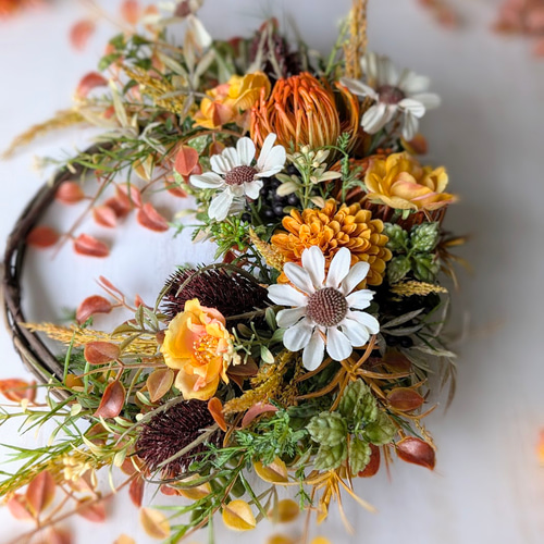 秋色のハーフリース リース estilo 通販 18140029｜Creema(クリーマ)