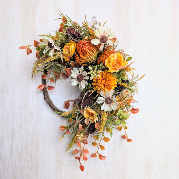 2.秋色ハーフリース 秋色のハーフリース リース estilo 通販 19677879｜Creema(クリーマ)