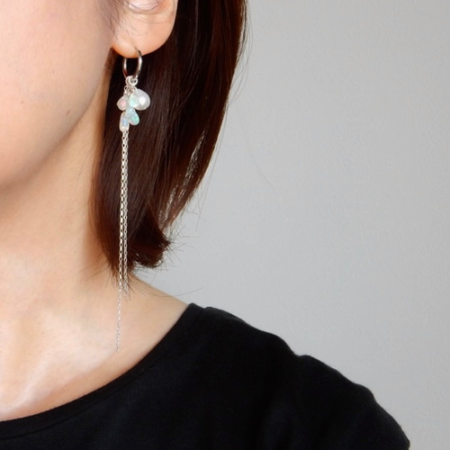 限定出品！Bijou de M パール ロングチェーン ピアス 片耳 限定出品！Bijou de M パール ロングチェーン ピアス 片耳