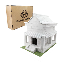 3Dパズル 和風二階建て住宅 ミニチュアレンガ建築キット (プール付き) 3Dパズル 和風二階建て住宅 ミニチュアレンガ建築キット (プール