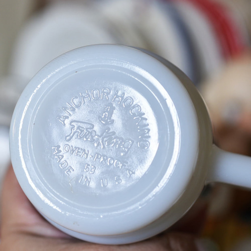 FIRE-KING レースドットプリントマグ 3個セット【s0124】