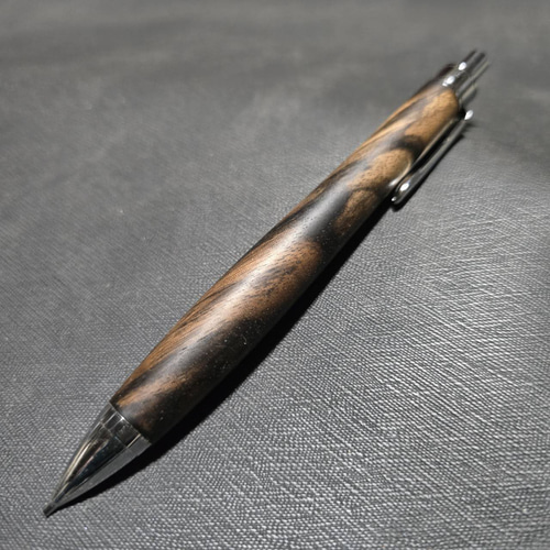 黒柿 孔雀杢 ウッドシャープペンシル【送料・ギフトボックス無料・当日