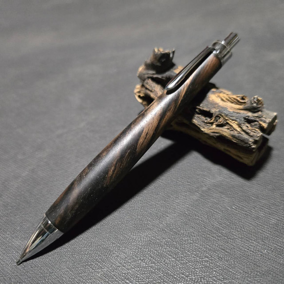 黒柿 孔雀杢 ウッドシャープペンシル【送料・ギフトボックス無料・当日