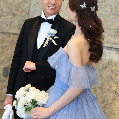 ANNAN WEDDING 蝶々　ヘアアクセサリー ブライダル  パールピン付き ANNAN WEDDING 蝶々 ヘアアクセサリー ブライダル パールピン