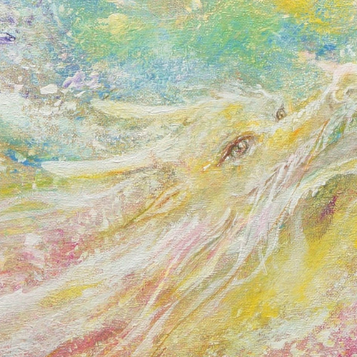 龍の絵 光の創造 アート 虹龍 白龍 原画 一点物 「光の創造